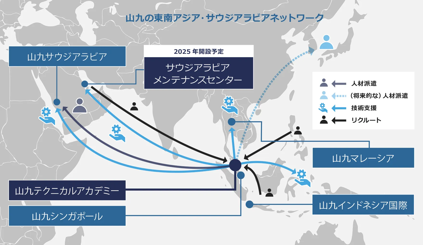 山九の東南アジア・サウジアラビアネットワーク