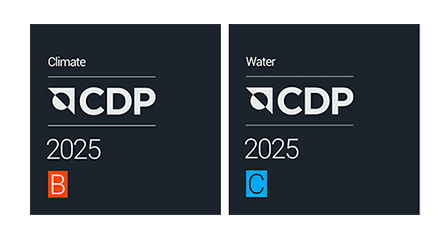 CDP Climate 2025 B、CDP Water 2025 C